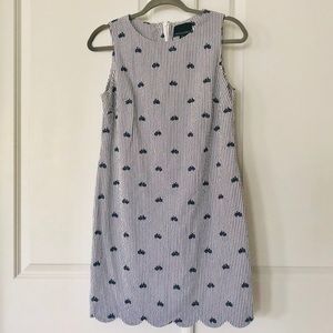 Cynthia Rowley Seersucker Scalloped Hem Dress